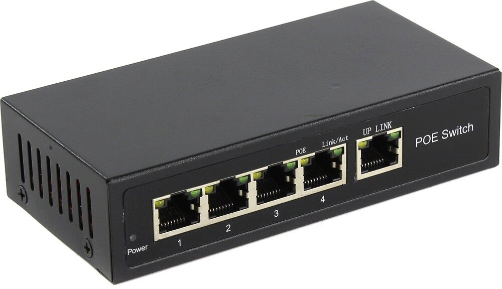 POE-коммутатор 4-канальный 1xRJ45 UPLINK POE-A 65Вт | ORIENT SWP-5504POE