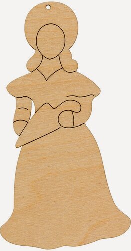 Изображение товара Mr. Carving ВД-662 Подвеска из фанеры 15х10х0,3 см, Дама с зонтом 14х7,5 см для рукоделия