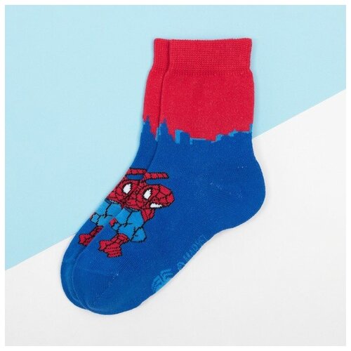 1 пара детские хлопковые носки человек паук Носки Kaftan размер 26, красный