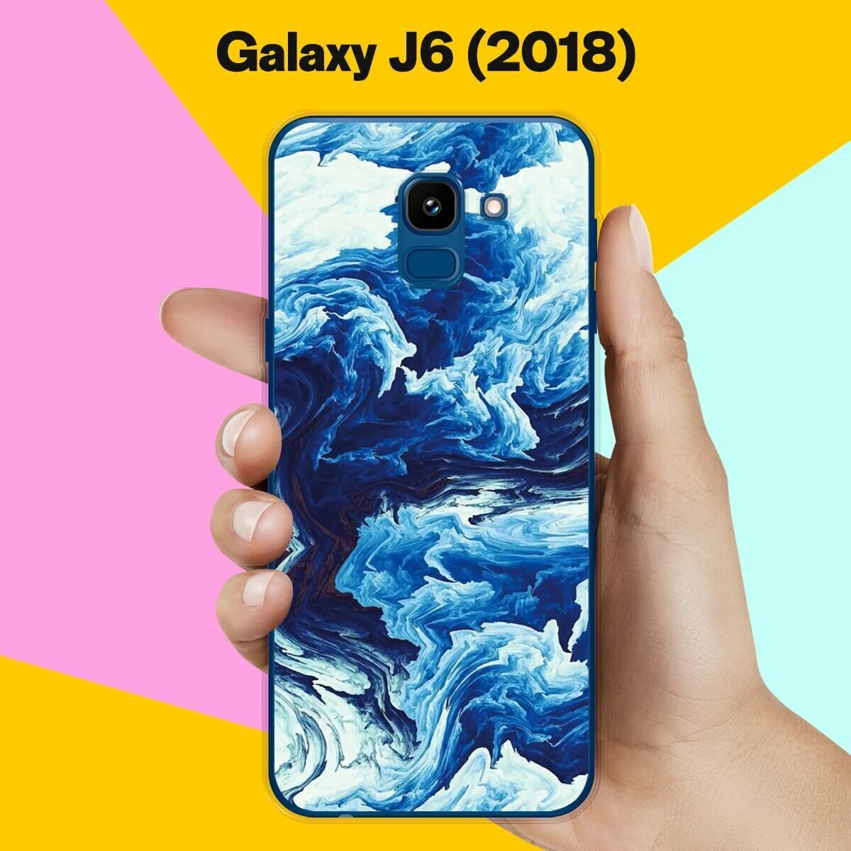 Силиконовый чехол на Samsung Galaxy J6 (2018) Синий цвет / для Самсунг Галакси Джей 6 2018