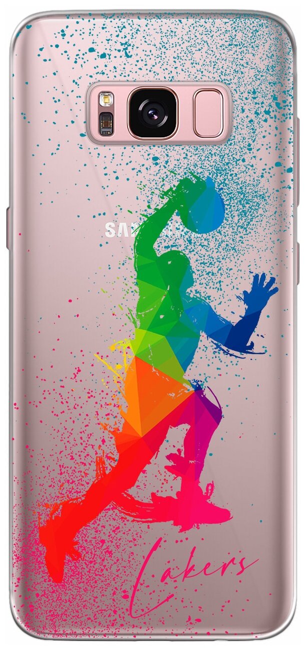 Силиконовый чехол Mcover на Samsung Galaxy S8 с рисунком Баскетбол акварелью