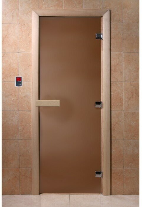 Дверь для бани стеклянная «Бронза матовая», размер коробки 190 × 70 см, 8 мм - фотография № 3