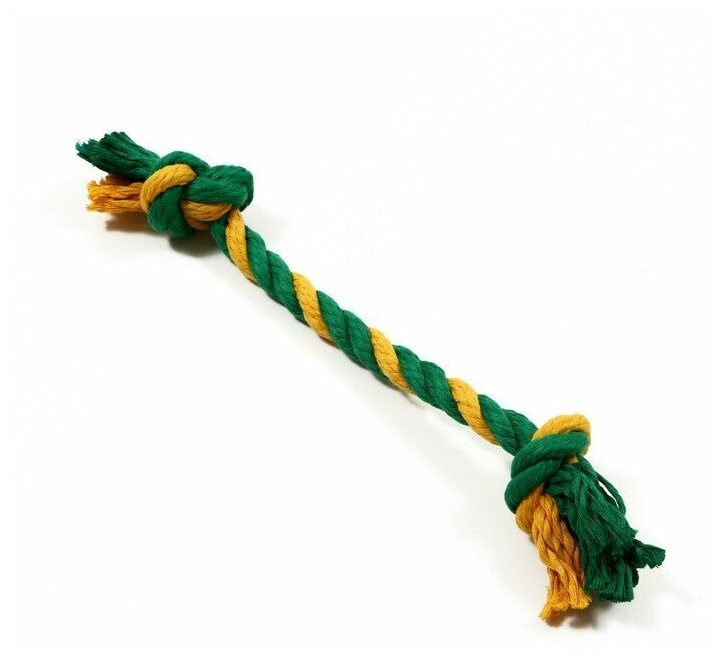 Грейфер канатный Doglike Dental Knot 2 узла, 260*40*40, желтый/зеленый 7917376 - фотография № 1