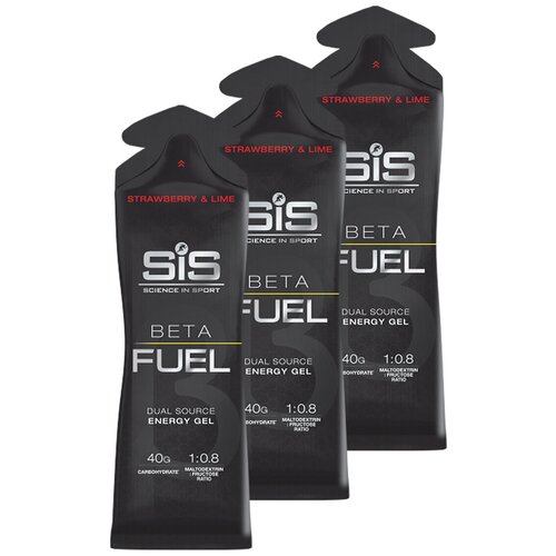 SiS, Beta Fuel Energy Gel, 3шт по 60мл (Клубника-лайм) sis энергетический гель beta fuel energy gel вкус клубника лайм 10 штук по 60 мл