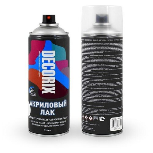 Лак Decorix акриловый, прозрачный, матовая, 520 мл