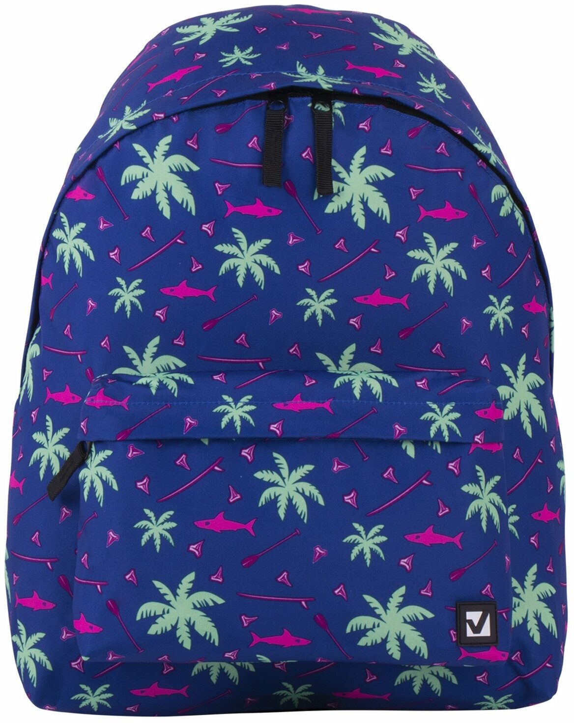 Рюкзак BRAUBERG сити-формат универсальный, "Palm trees", разноцветный, 41х32х14 см, 228864