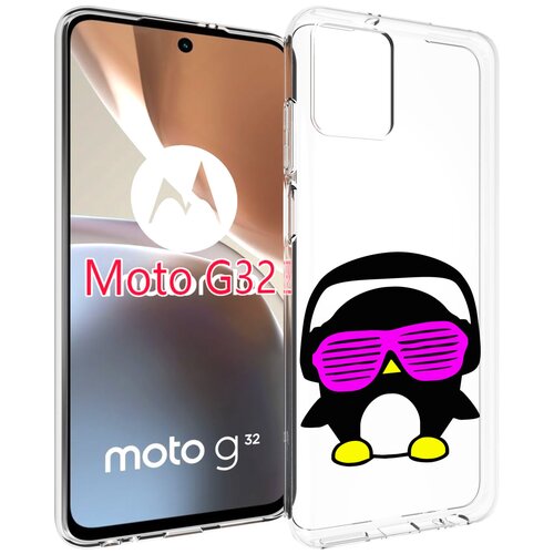 Чехол MyPads пингвин для Motorola Moto G32 задняя-панель-накладка-бампер