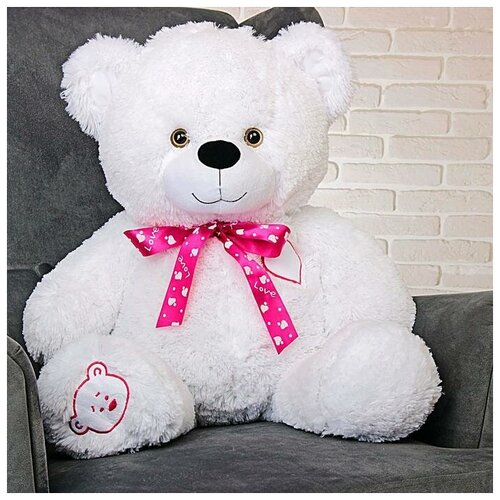 Мягкая игрушка «Медведь Тимка», цвет белый, 85 см, бант микс