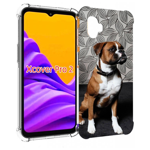 Чехол MyPads боксер собака для Samsung Galaxy Xcover Pro 2 задняя-панель-накладка-бампер
