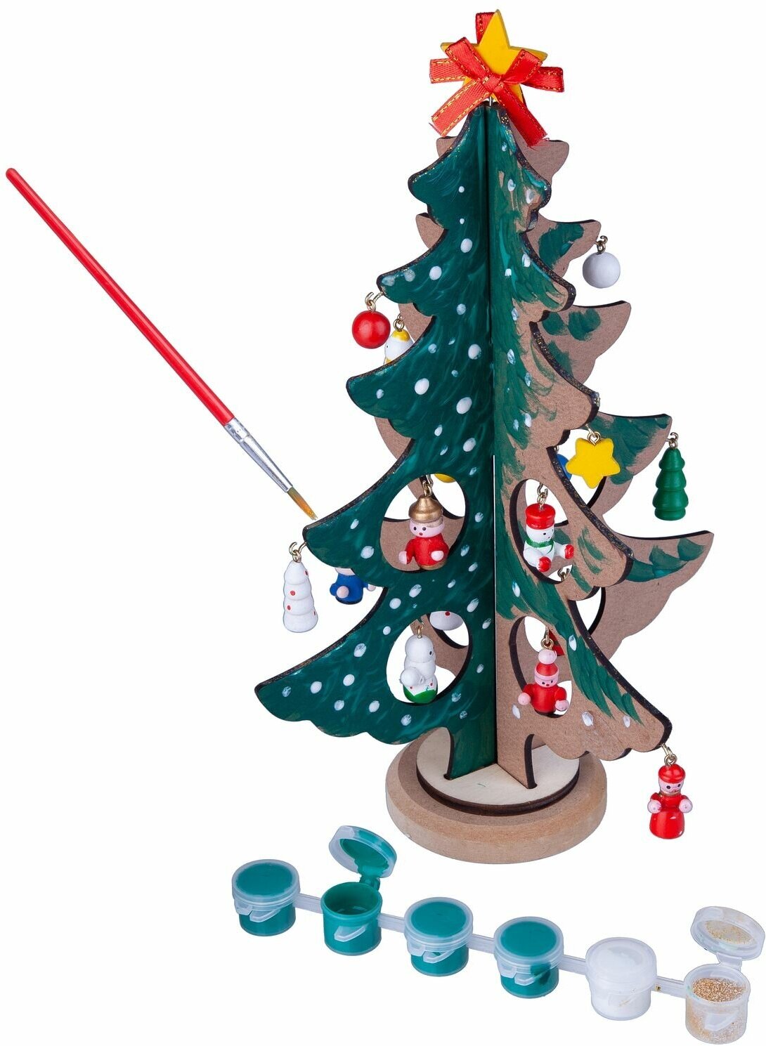 BONDIBON Новогодняя ёлочка-раскраска с игрушками (ВВ3732) 6 - фото №7