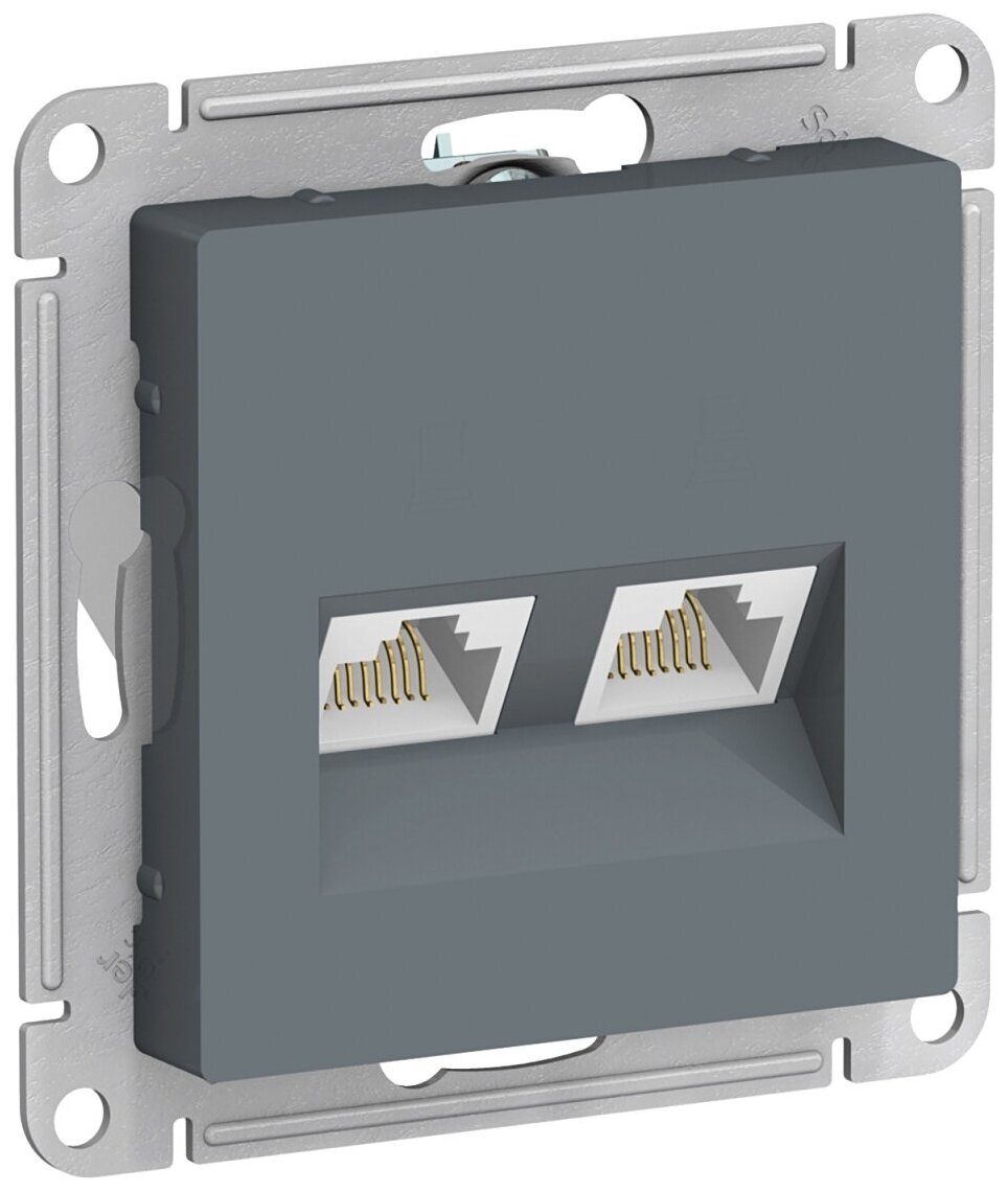 Розетка компьютерная 2-м AtlasDesign RJ45 кат.5E механизм грифель SchE ATN000785