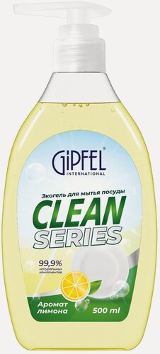 Изображение товара Экогель для мытья посуды Gipfel Clean Series с ароматом лимона 500 мл 52302