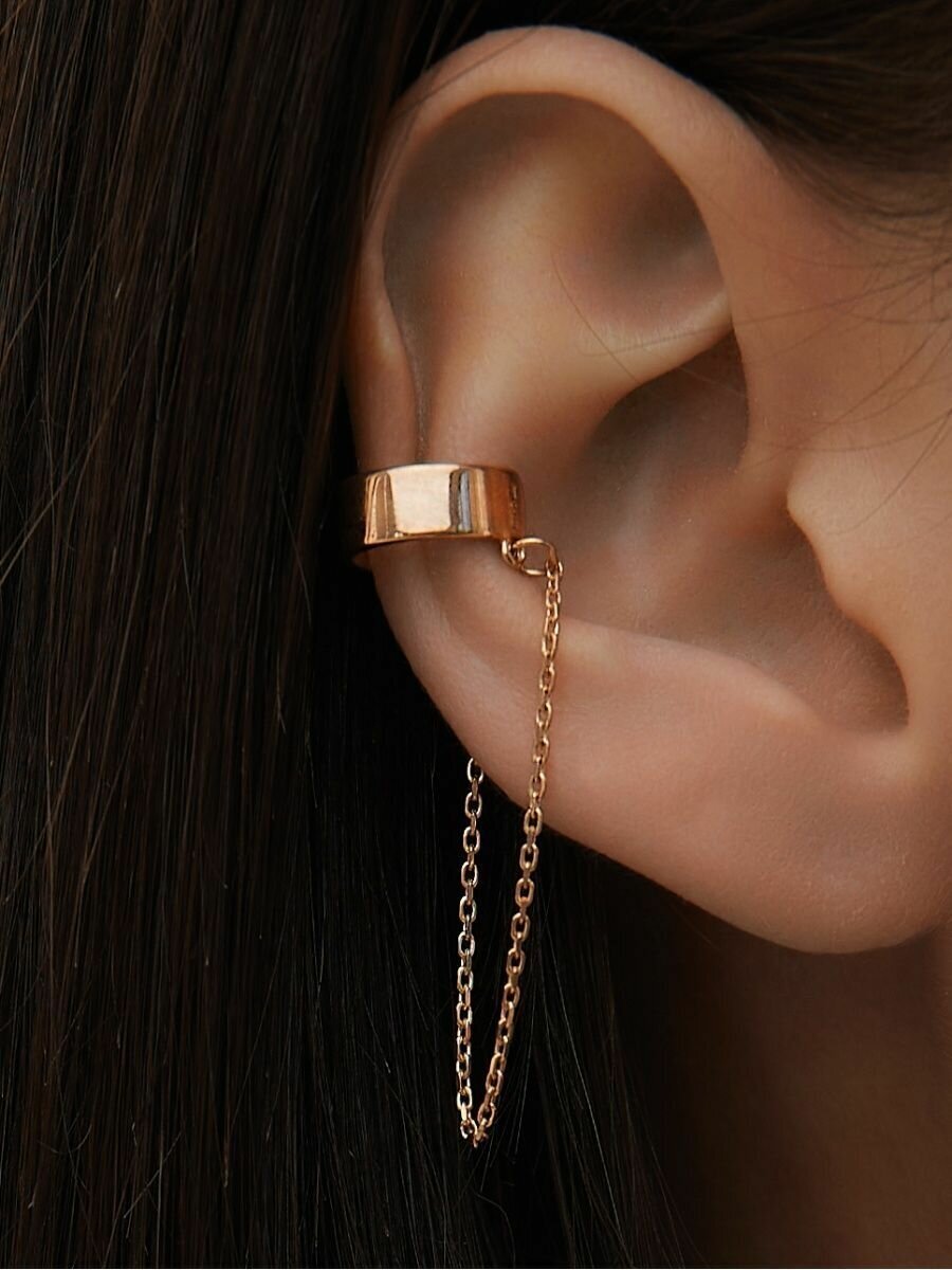 Моносерьга MIESTILO, серебро, 925 проба, золочение