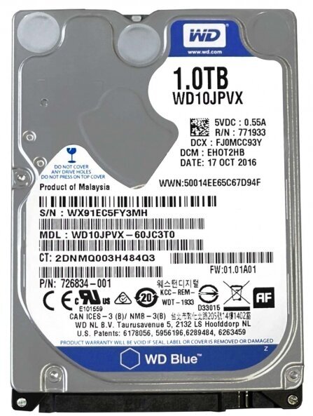 Жесткий диск Western Digital WD10JPVX 1Tb 5400 SATAIII 2,5" HDD