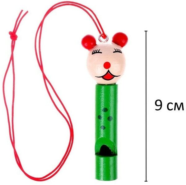 Игрушка музыкальная Свисток "Животные" на веревочке, микс