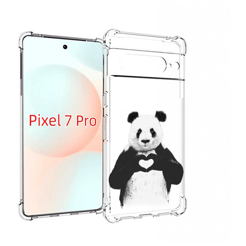 Чехол MyPads Влюбленная панда для Google Pixel 7 Pro задняя-панель-накладка-бампер чехол mypads панда надпись для google pixel 7 pro задняя панель накладка бампер