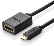 Кабель-адаптер UGREEN 20134 Micro HDMI Male to HDMI Female Adapter Cable. Длина 22 см. Цвет: черный