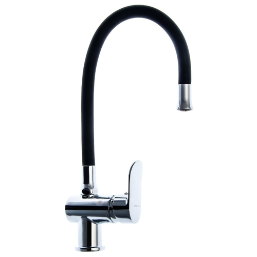 Смеситель для кухни с гибким изливом Штутгарт (A15847I) чёрный/хром, латунь