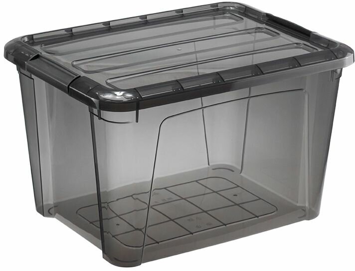 фото Ящик 15,5 л, Idea, черный прозрачный, с замками