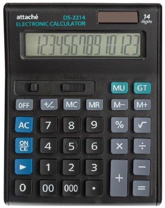 Калькулятор настольный полноразмерный Attache Economy 14 разр черный