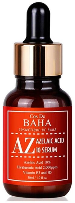 COS DE BAHA Сыворотка противовоспалительная с азелаиновой кислотой. Azelaic acid 10% serum AZ, 30 мл.