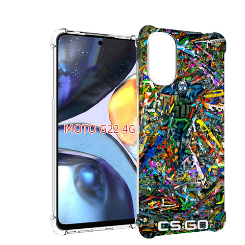 Чехол MyPads CS GO guns skins мужской для Motorola Moto G22 4G задняя-панель-накладка-бампер чехол mypads cs go guns skins мужской для alcatel shine lite 5080x 5 0 задняя панель накладка бампер