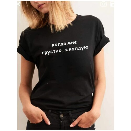 Футболка, размер 52, черный