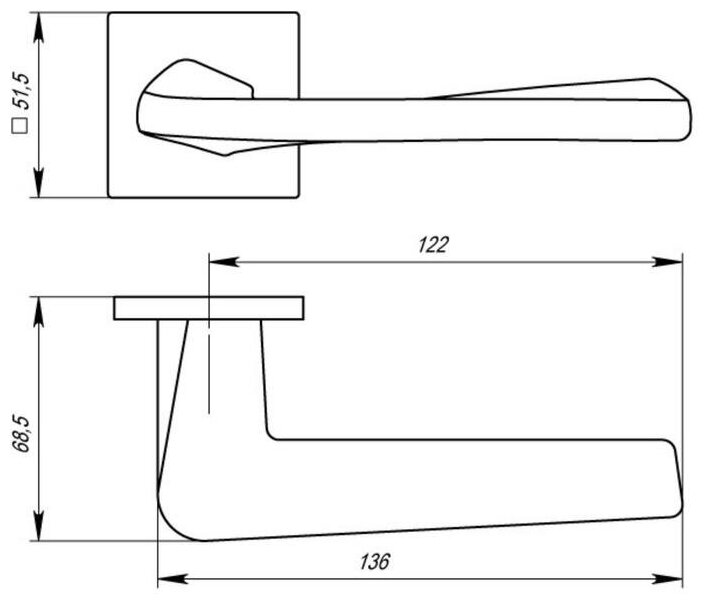 Ручка раздельная Armadillo (Армадилло) Torso USS BPVD-77 Вороненый никель - фотография № 3