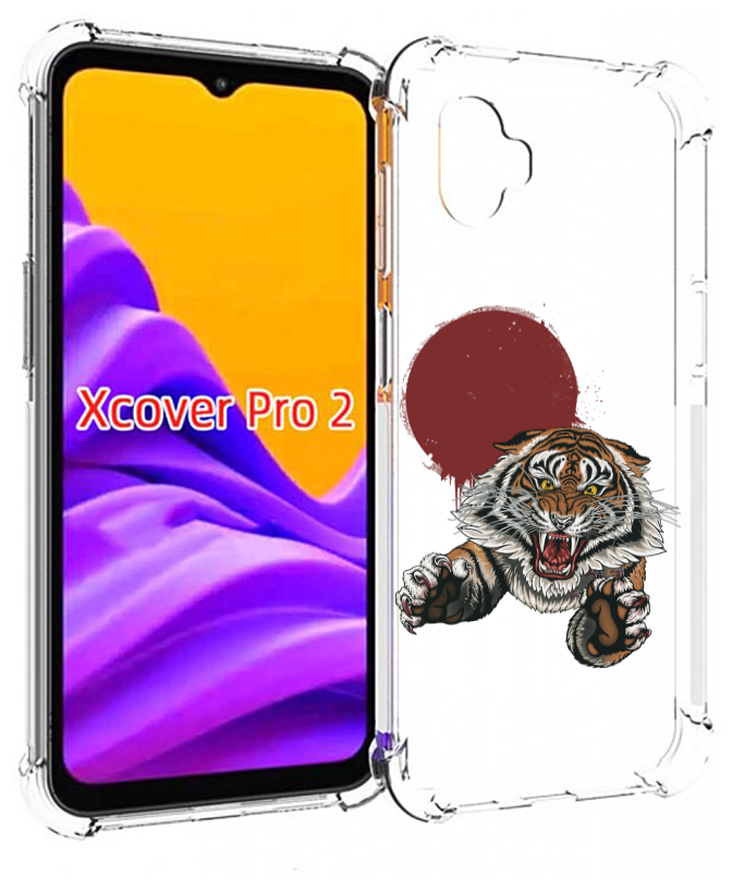 Чехол MyPads Бросок тигра для Samsung Galaxy Xcover Pro 2 задняя-панель-накладка-бампер