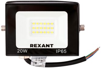 Rexant Прожекторы светодиодные и Светильник уличный консо 605-029 Прожектор светодиодный СДО 20Вт 1600Лм 4000K нейтральный свет, черный корпус