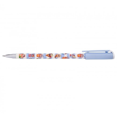 Ручка гелевая Lorex Cocktail Kittens Slim Soft (0.4мм, синий, стираемая, прорезин. корпус), 24шт.