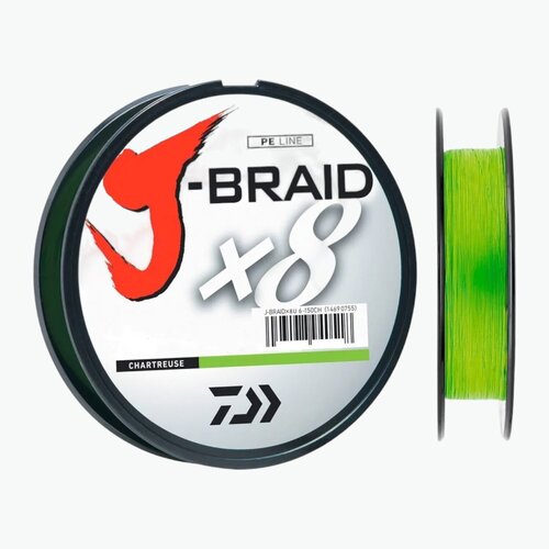 Плетеный шнур для рыбалки DAIWA J-Braid X8 150m, 12 кг - Зеленый