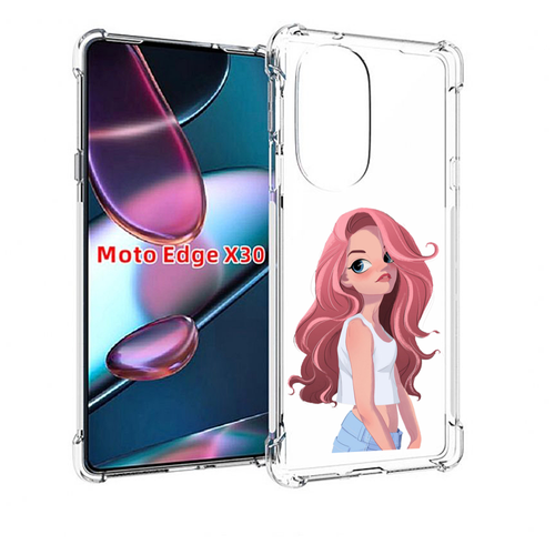 Чехол MyPads Мультяшный-арт-девушки женский для Motorola Moto Edge X30 задняя-панель-накладка-бампер