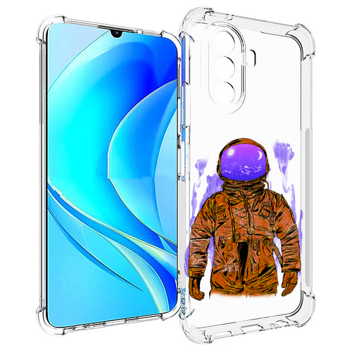 Чехол MyPads нарисованный мужчина в скафандре для Huawei Nova Y70 / Nova Y70 Plus (MGA-LX9N) / Huawei Enjoy 50 задняя-панель-накладка-бампер чехол mypads мужчина в красках адидас для huawei nova y70 nova y70 plus mga lx9n huawei enjoy 50 задняя панель накладка бампер