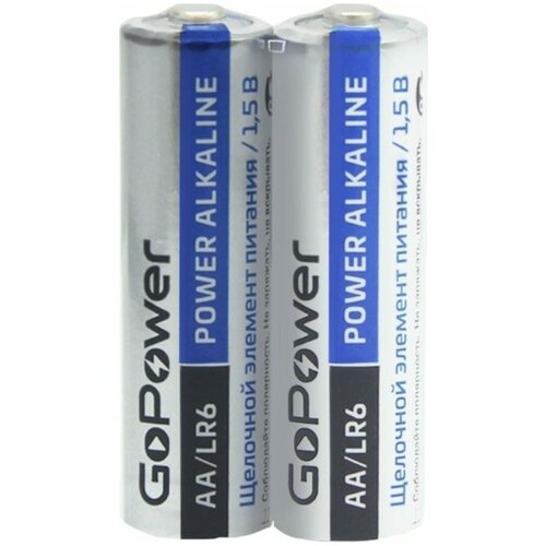 Батарейка GoPower LR6 AA Shrink 2 Alkaline 1.5V (2/40/800) коробка (40 шт.) 00-00015599