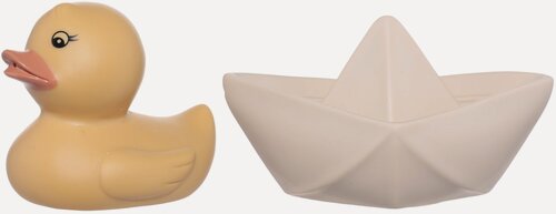 Изображение товара Набор игрушек для купания, 2 пр, ПВХ, бежевый, Уточка/Лодка, Kiddy, Kuchenland