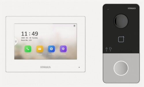 Изображение товара Комплект IP-видеодомофонии HiWatch DS-D100IKWF(B)
