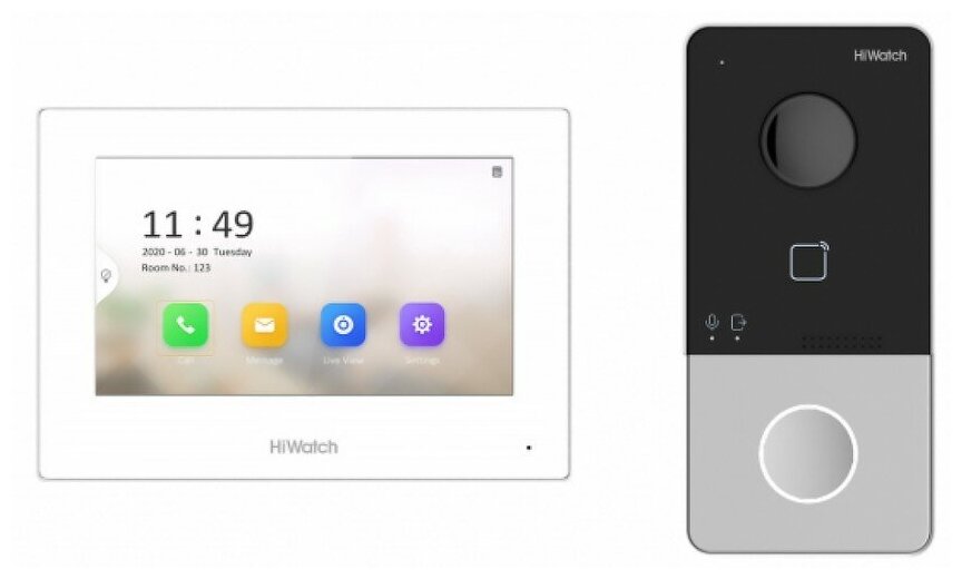 Комплект IP-видеодомофонии HiWatch DS-D100IKWF(B)
