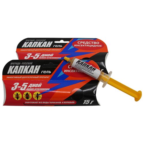 Гель от тараканов Преграда Русский капкан, 15 гр, 2шт