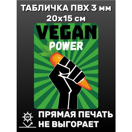 табличка информационная гомер 20х15 см Табличка информационная Vegan 20х15 см