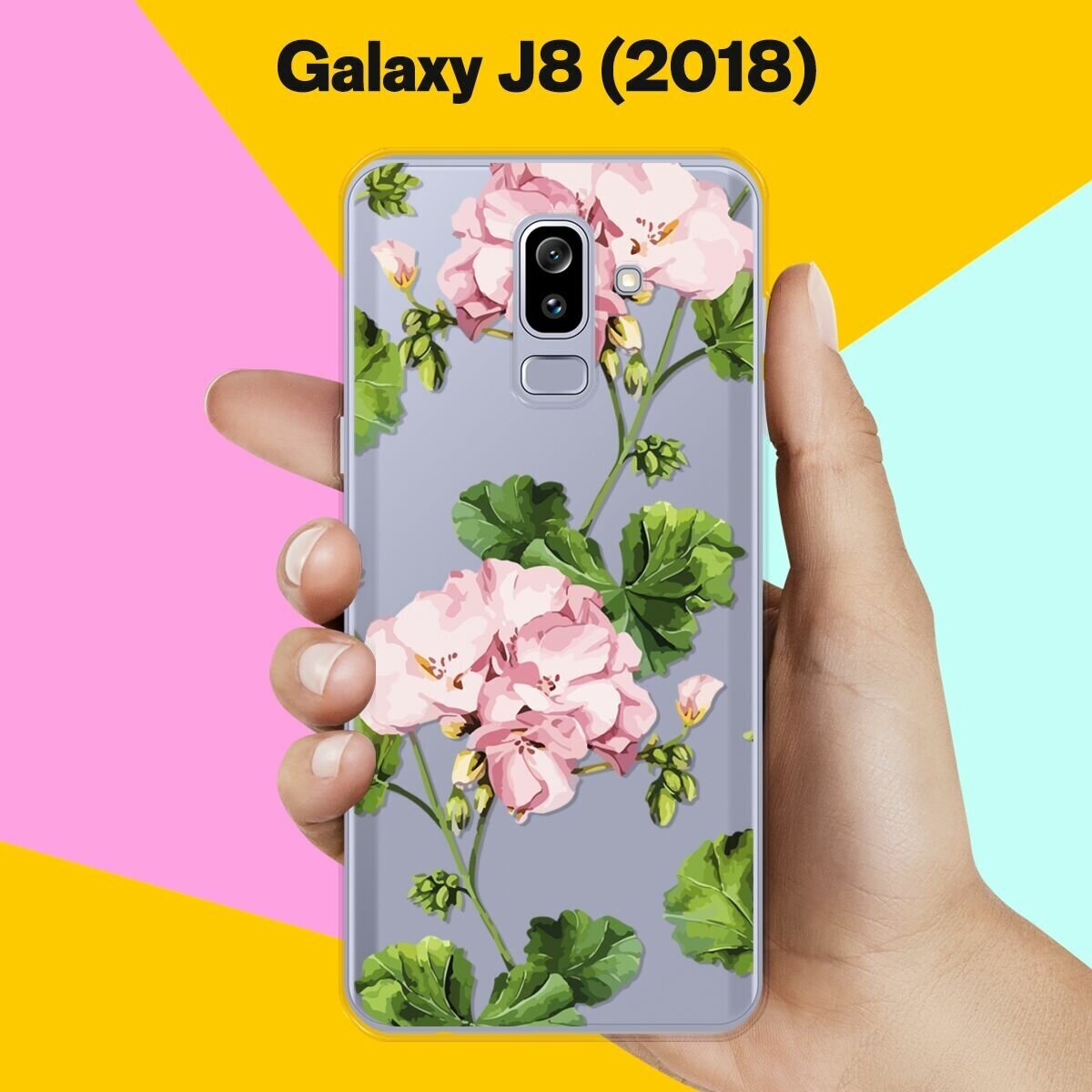 Силиконовый чехол на Samsung Galaxy J8 (2018) Пионы / для Самсунг Галакси Джи 8 2018