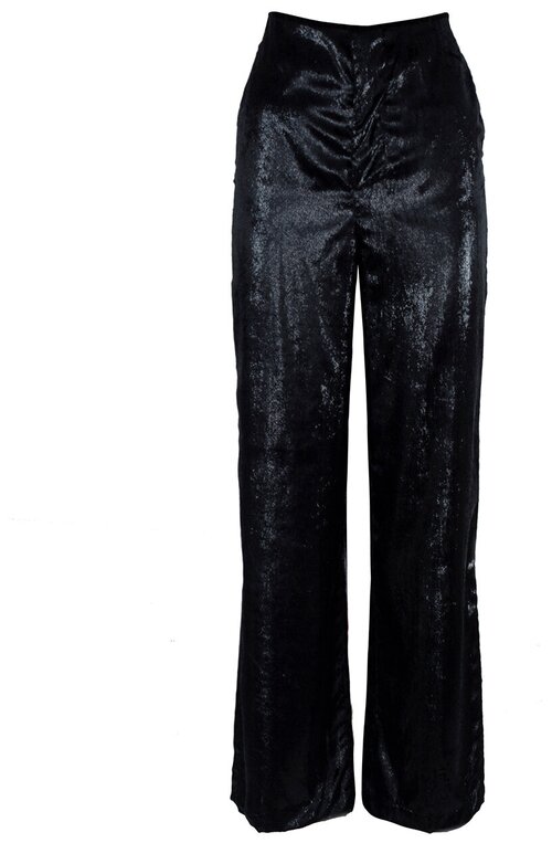 Брюки  Veronica Iorio, прямой силуэт, карманы, стрейч, размер 40, черный