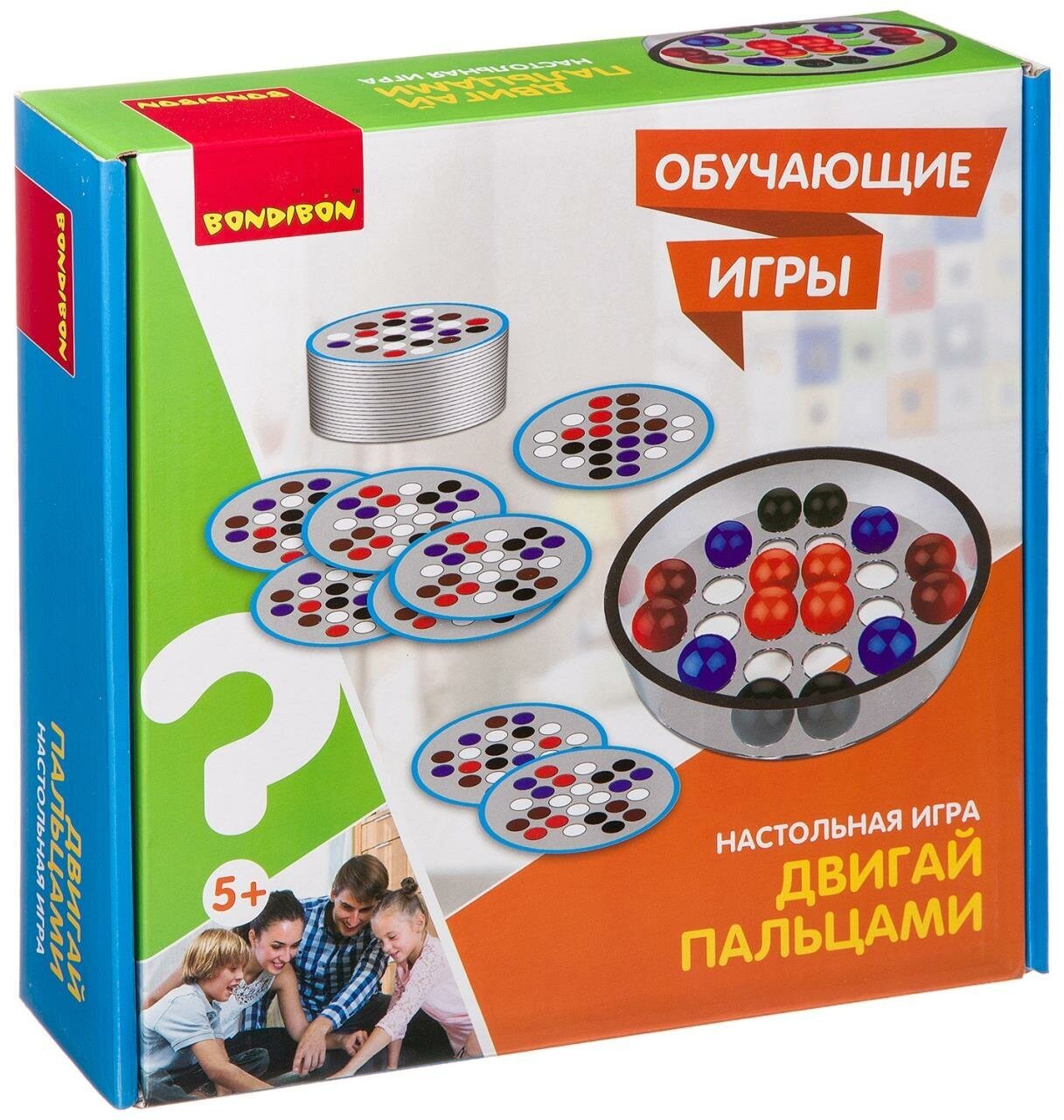 Обучающие игры Bondibon Настольная игра "двигай пальцами", BOX 25.5x25.5x6.5