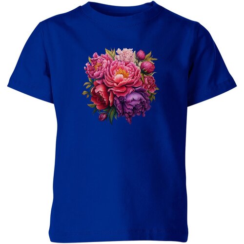 Футболка Us Basic, размер 12, синий детская футболка девушка и пионы минимализм 164 темно розовый