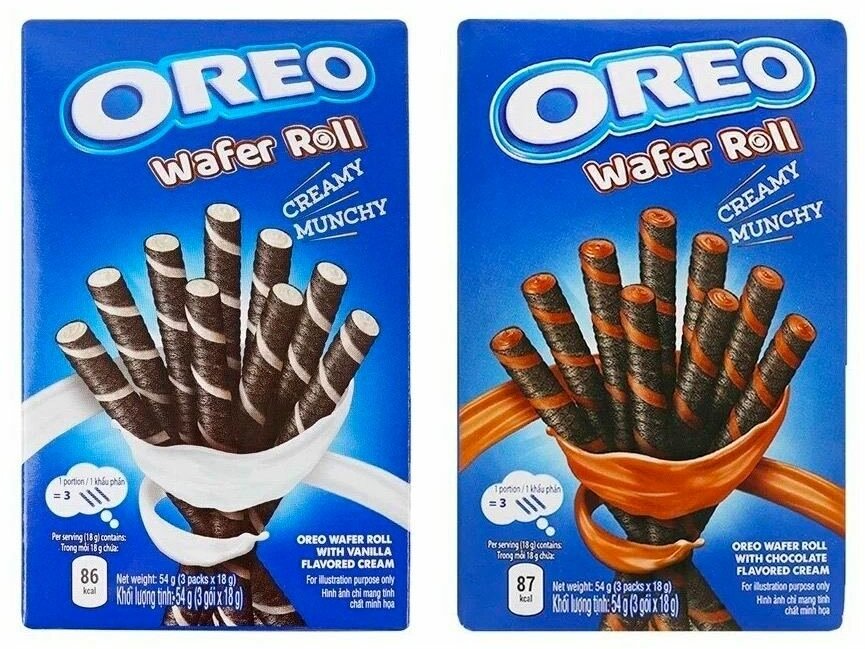 Вафельные трубочки Oreo Wafer Roll с ванильной и шоколадной начинками - фотография № 1