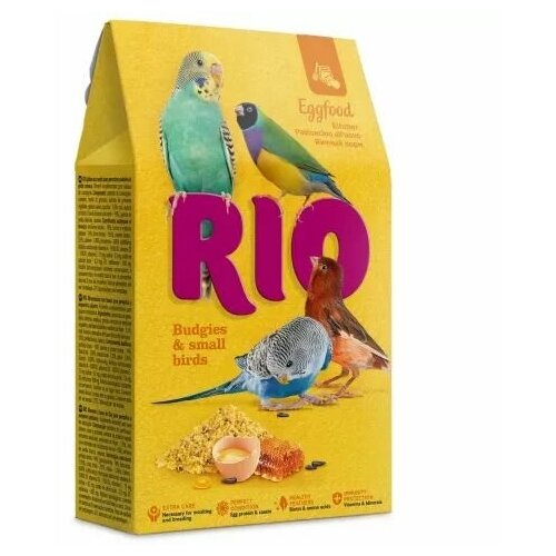 RIO: Яичный корм, для волнистых попугайчиков и мелких птиц, 250 гр. rio яичный для волнистых попугаев и других мелких птиц 250г 21190