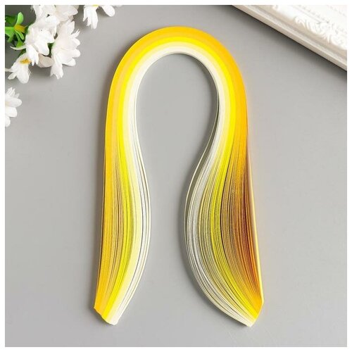 Полоски для квиллинга 100 полосок плотность 120 гр Жeлтый градиент ш 05 см дл 39 см 450₽