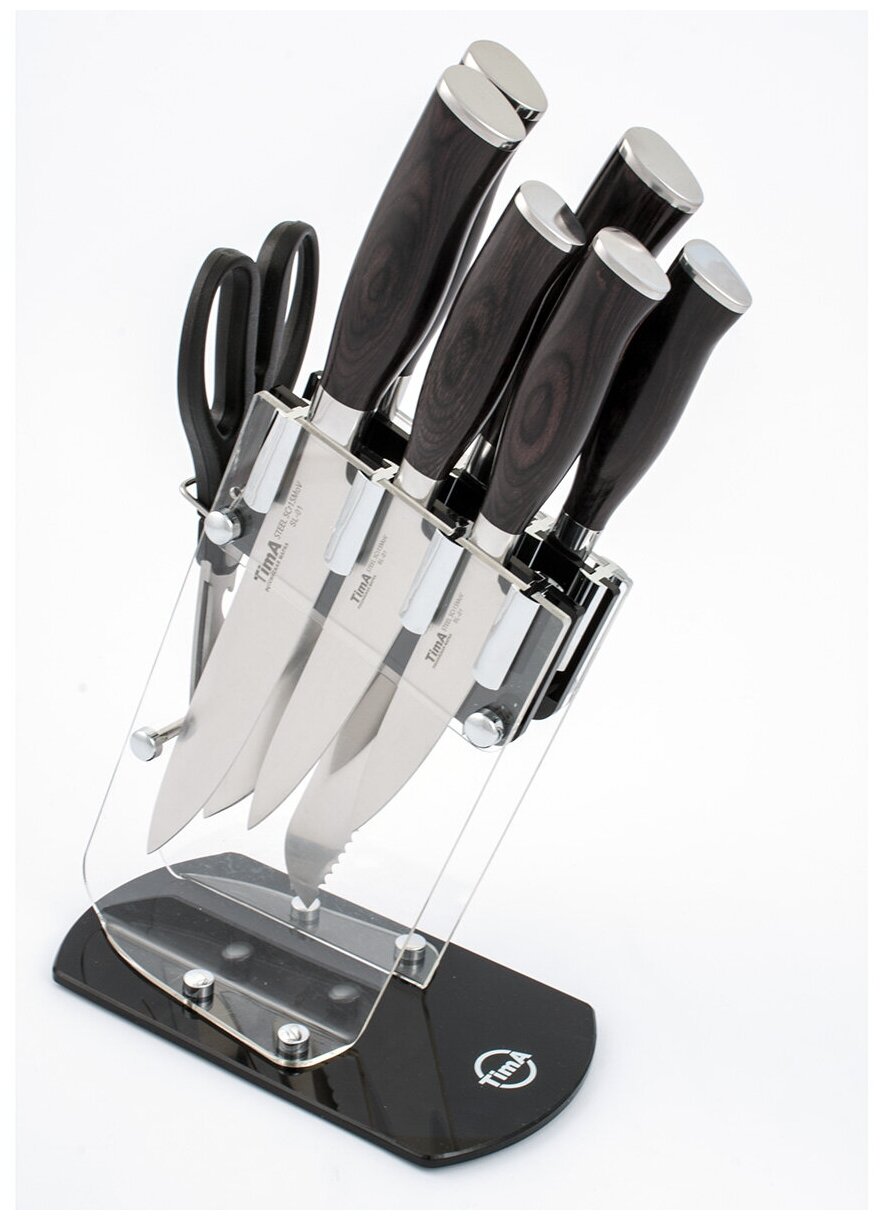 Набор TimA Silver SL-01, 6 ножей и ножницы с подставкой