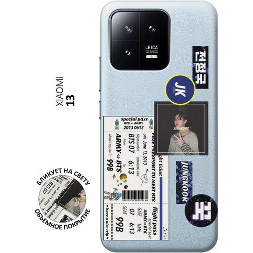 Силиконовый чехол с принтом BTS Stickers для Xiaomi 13 / Сяоми 13 силиконовый чехол с принтом gagarin stickers для xiaomi 13 сяоми 13