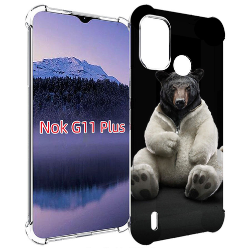 Чехол MyPads Медведь-бурый-белый для Nokia G11 Plus задняя-панель-накладка-бампер чехол mypads модный медведь для nokia g11 plus задняя панель накладка бампер